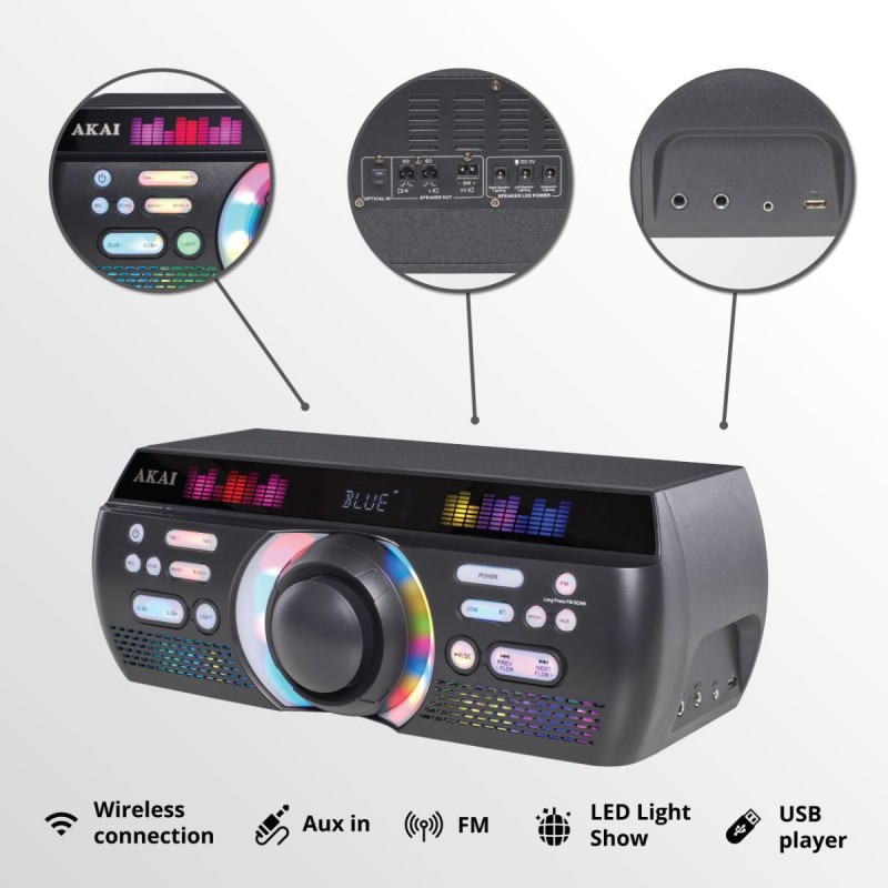 AKAI Trinitone Sound Fusion System 3.1 Ηχοσύστημα Home Entertainment με Bluetooth 5.0, 180W RMS (110582-0192) AKAI Trinitone Sound Fusion System 3.1 Ηχοσύστημα Home Entertainment με Bluetooth 5.0, 180W RMS (110582-0192)
